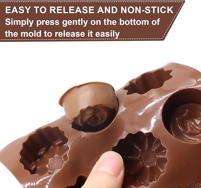 4 Pcs Silicone Molds for Chocolate Non Stick Candy Mold Food Grade Candy Molds for Chocolate Candies Jelly Truffles Candles