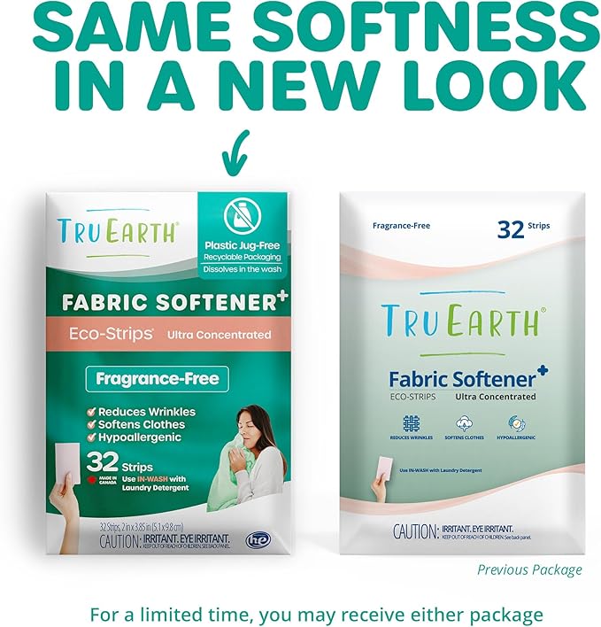 Tru Earth Bundle: Laundry Detergent Sheets & Fabric Softener Sheets - Plastic Jug-Free, Easy-to-Use - Fragrance-Free