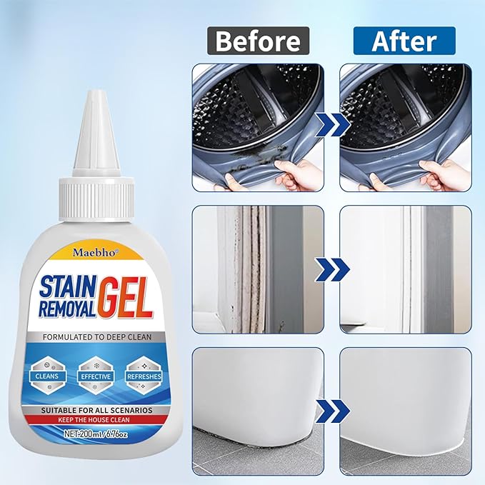 Mold Stain Remover Gel,Heavy Duty Gel Cleaner,Multifunctional Stain Remover For Homeowners & Renters,Bathroom, Kitchen, Tile, Washing Machine Use -Easy Squeeze Design