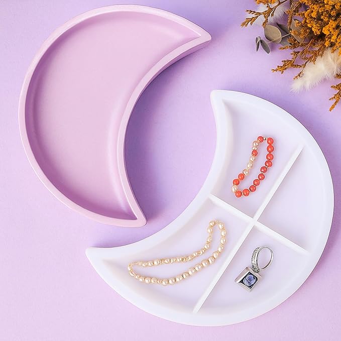 Moon Shelf Mold Large Moon Tray Mold for Resin Concrete Moons Silicone Molds Moons Resin Tray Molds Epoxy Resins Mould Home Ornament Mould for DIY Jewelry Organizer Storage Rack Display Rack Home