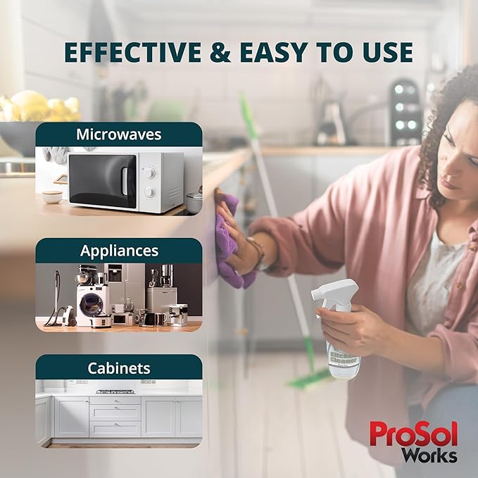 Kitchen Cleaner 16 oz - Daily Cleaning Spray for Countertops, Sink, Cabinets, Appliances, & Stainless Steel Cleaner Revealing Natural Shine & Refreshing Scent - Safe on All Surface