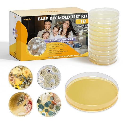 Mold Test Kit for Home with Free Lab Analysis - 10 Simple Detection Tests DIY at Home Mold Air Tester - Test HVAC System,Surface Mold for Home Indoor & Outdoor Air Quality Mold Testing Kits Detector