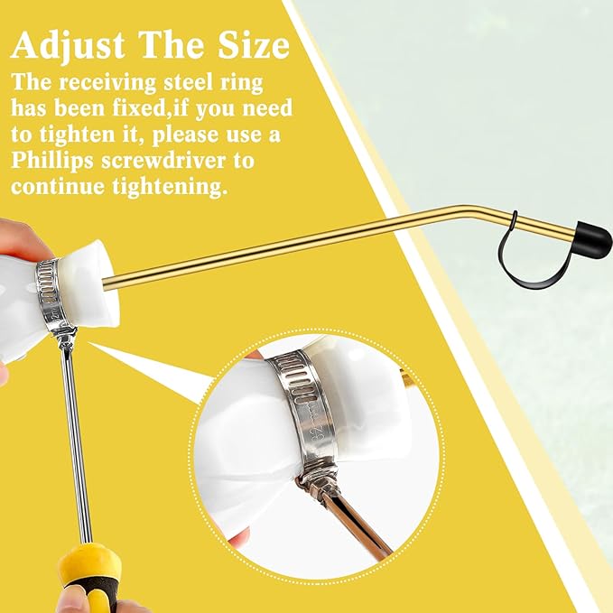 Boao Diatomaceous Earth Powder Duster Bulb Duster Sprayer 3.5 oz with Long Copper Garden Powder Applicator Dispenser for Organic Gardening Agricultural Supplies(White)