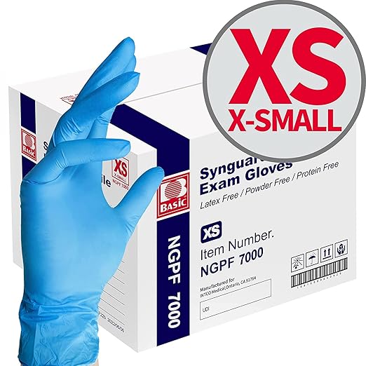 Jointown Basic Medical Blue Nitrile Exam Gloves, XS - Latex-Free & Powder-Free - NGPF-7000(Case of 1,000), X-Small