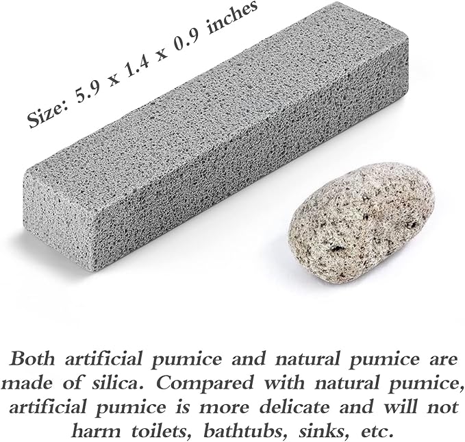 12Pack Pumice Stone for Toilet Cleaning Bowl Stick,Powerfully Cleans Hard Water Rings, Calcium Buildup & Stains, Suitable for Cleaning Toilet, Bathtubs, Kitchen Sink, Grill