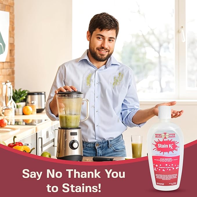 Stain Remover, Effectively Eliminates Stains from Wine, Berries & Blood on Fabrics, Carpets, Upholstery & Jewelry, Dye-Free, Free from Bleach, Peroxides & Phosphates, Made in USA, 10 oz