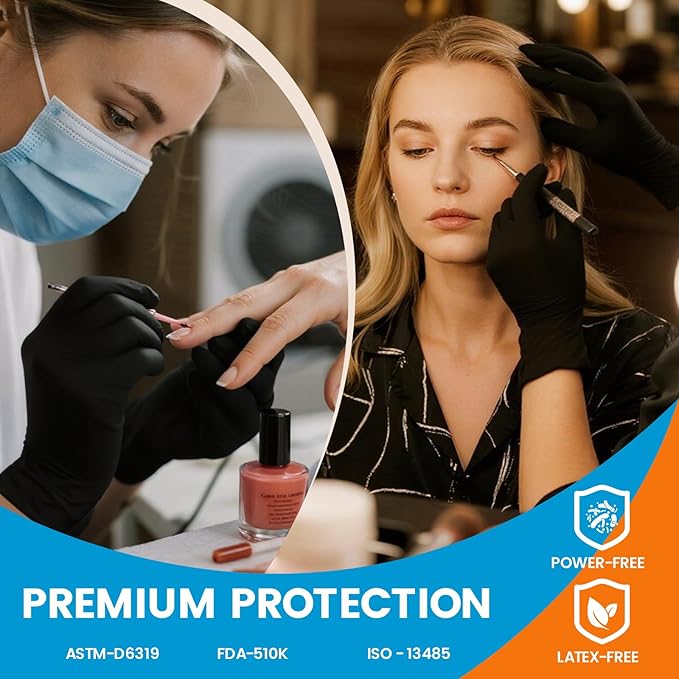 6 mil Disposable Nitrile Gloves, Heavy Duty Disposable Glove, Cooking Gloves, Latex Free, Powder Free