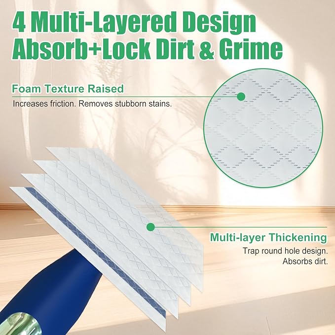 60 Pack Deep Cleaning Pad for All Type of 15''-17'' Spray Flat Mop,Compatible with Bona，Rubbermaid，Turbo，Norwex.Disposable Pad for Bona Family of Mops, Replacement Mopping Pad for Floor Cleaning