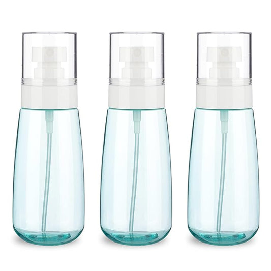 3 Pack 3.4oz/100ml Small Spray Bottle, Empty Plastic Spray Bottles, Fine Mist Travel Spray Bottle for Hair and Face, with 9pcs Labels
