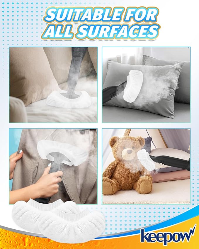 KEEPOW Reusable Microfiber Mop Pads Compatible with Waitbird STC-EU168, Microfiber Cleaning Replacement Pads 6 Pack & 4 Pack Ironing Cloths, for Multi-Surface Floor Cleaning, (Mop is Not Included)