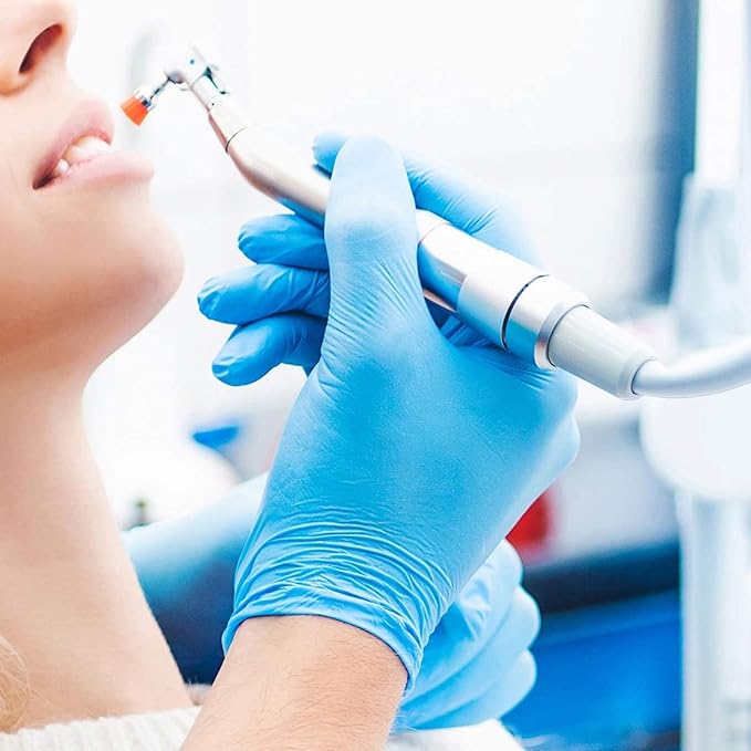 Jointown Basic Medical Blue Nitrile Exam Gloves - Latex-Free & Powder-Free - NGPF7002 (box of 100), Medium