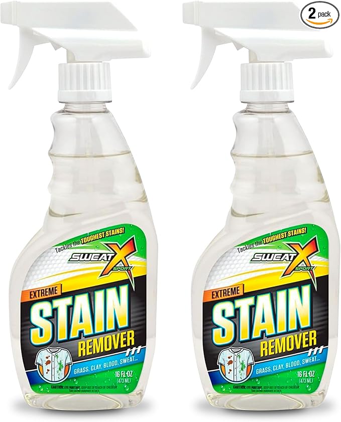 Sweat X Extreme Stain Remover – Multi-Purpose Nontoxic Stain Spray – Advanced Stain Removal for Sport and Activewear – Safe for All Fabrics – Tested Formula with Proven Results – 16 Fl Oz - 2 Pack