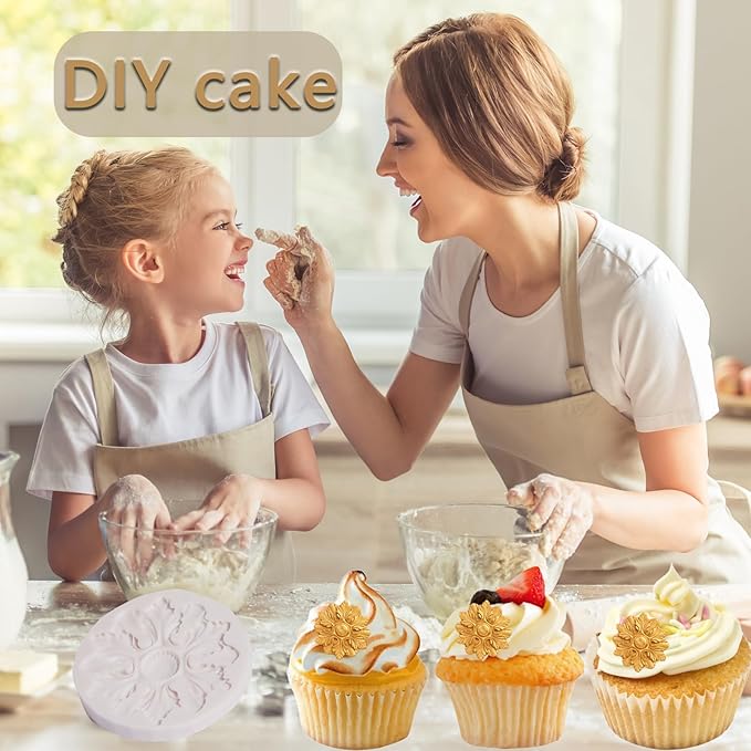 European Relief Scroll Silicone Mold for Baking and Craft Making, Baroque Chocolate Fondant Mold, Suitable for Oven and Freezer, Perfect for Cake Decoration, Cookies, Candy, Resin Art