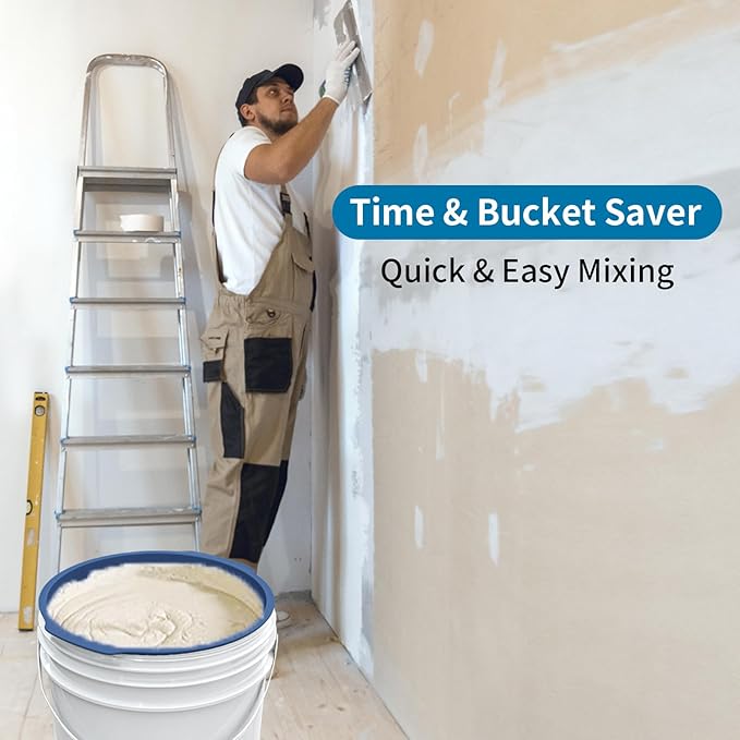 5 Gallon Bucket Liner Reusable Bucket Saver Liner with Measurements for Thinset, Mortar, Concrete Mixtures, Grout, Mud and Cement, Flexible Food Grade Silicone Bucket Liner, Blue