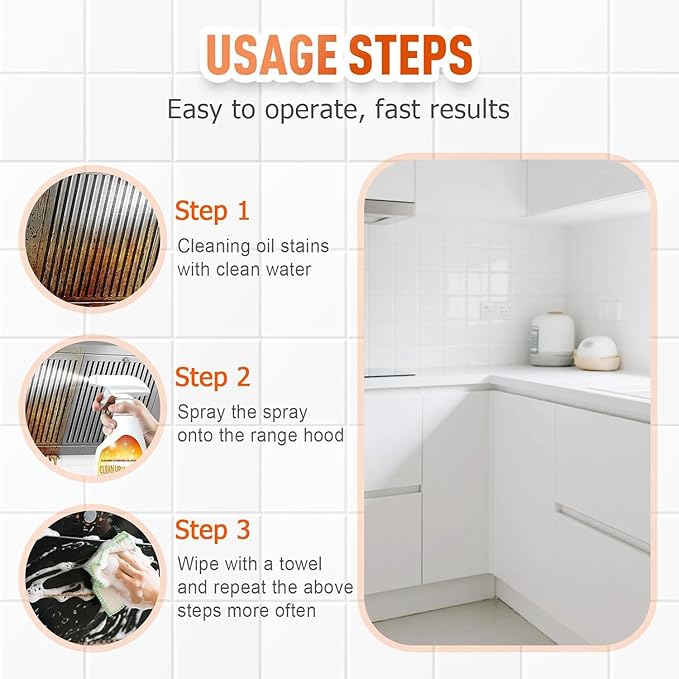 Heavy Duty 2025 New Kitchen Cleaner, Multipurpose Oil Stain Remover, Strong Grill Cleaner for Restaurant, Cleaning Spray for Home Chefs