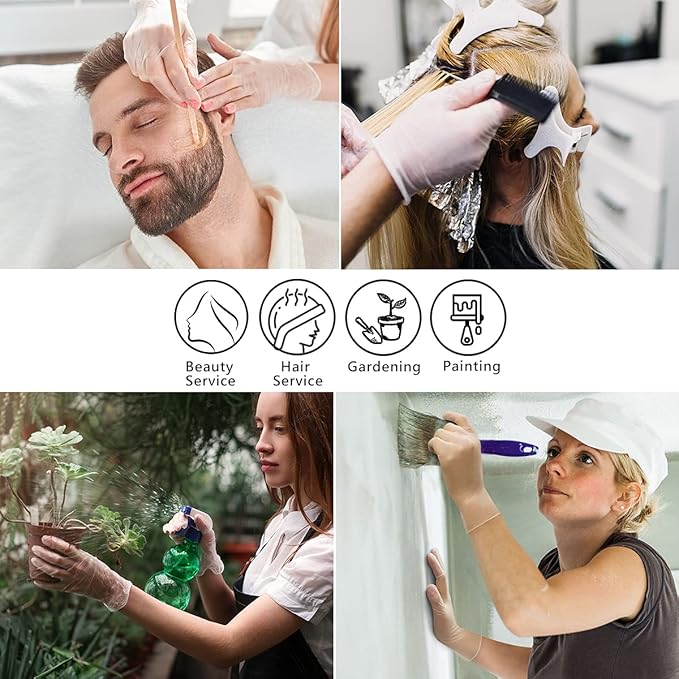 Safe Health Vinyl Disposable Gloves, Food Grade, Latex Free, Powder Free, Clear, 3 Mil, Housework, Cleaning