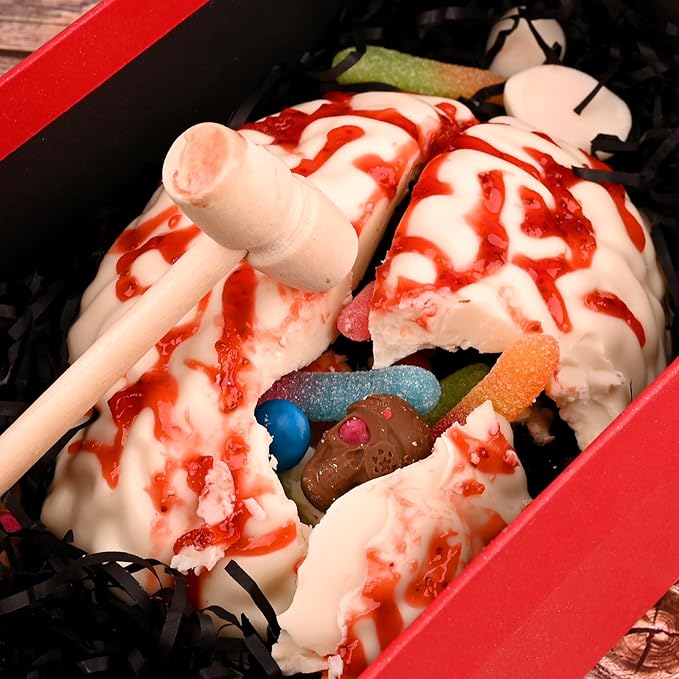 Sakolla Silicone Brain Molds, 2 PCS Halloween Realistic Human Brain Baking Molds for Chocolate Bomb, Jelly, Cake, Gelatin, Candle and Resin