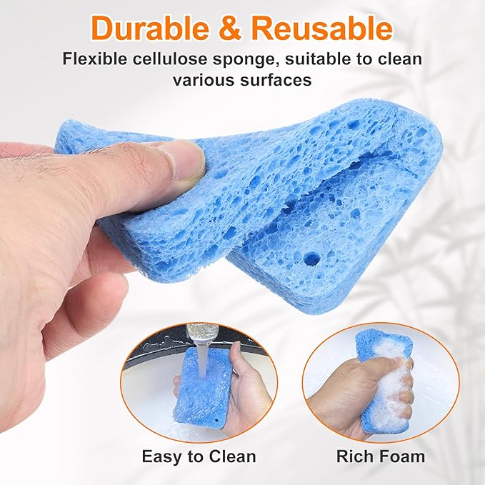 HARFINGTON 20pcs Kitchen Sponges Compressed Non-Scratch Scrub Sponge Dual Sided Cleaning Sponges for Household Use for Kitchen Household Bathroom