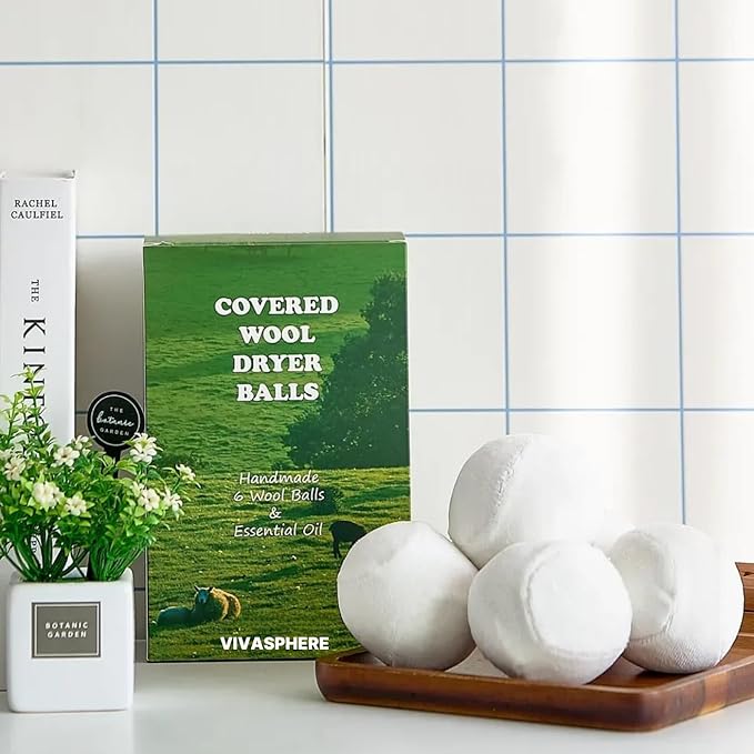 Wool Dryer Balls - Lint-Free - 6XL Pack - 1000+ Loads - Premium Natural Fabric Softener - Reduces Drying Time & Static - Includes Essential Oil - with Storage Bag