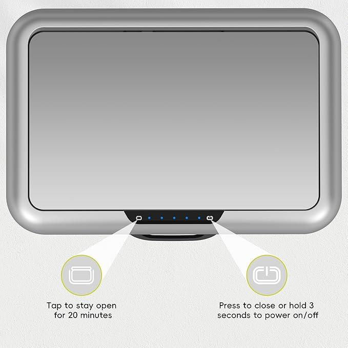 EKO Vintage 50L / 13.2 Gallon Motion Sensor Trash Can, Dual Compartment 32L + 18L Stainless Steel Kitchen Garbage Bin, Touchless Automatic Waste & Recycling Bin with Lid for Home or Office