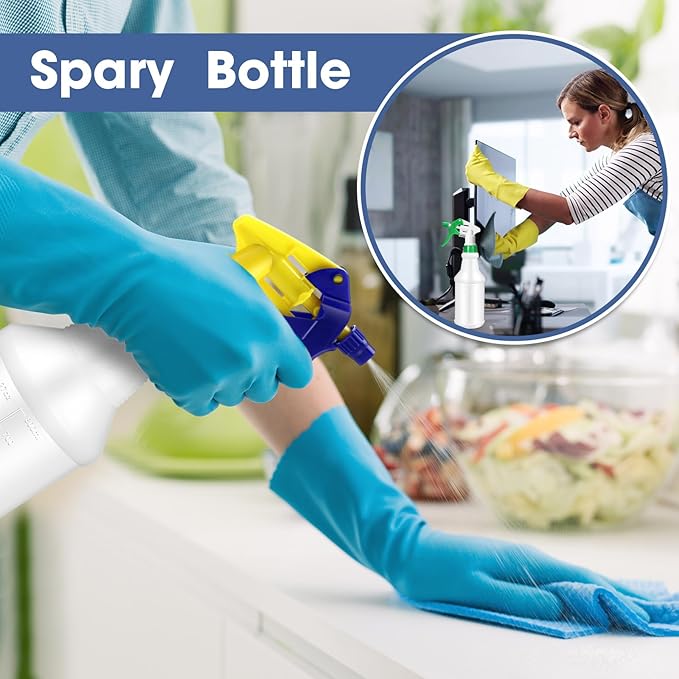 10 Pack Spray Bottles 16 oz Empty Water Spray Bottles for Cleaning Heavy Duty Refillable Squirt ‌Container with Measurements Adjustable Nozzle for Household(Colorful)