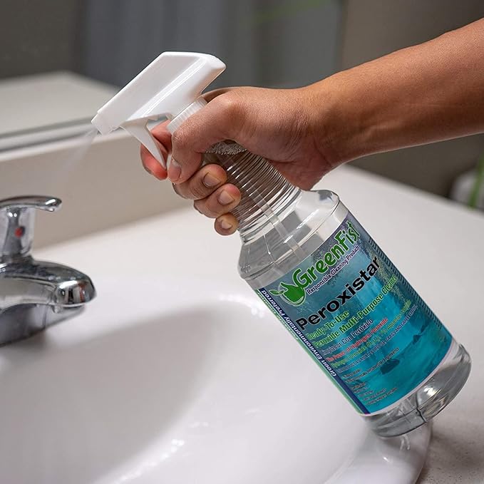 GreenFist Hydrogen Peroxide All Purpose (Glass, Carpet,Stain Remover) Cleaner (1 Quart, 32 oz - 2 PACK)