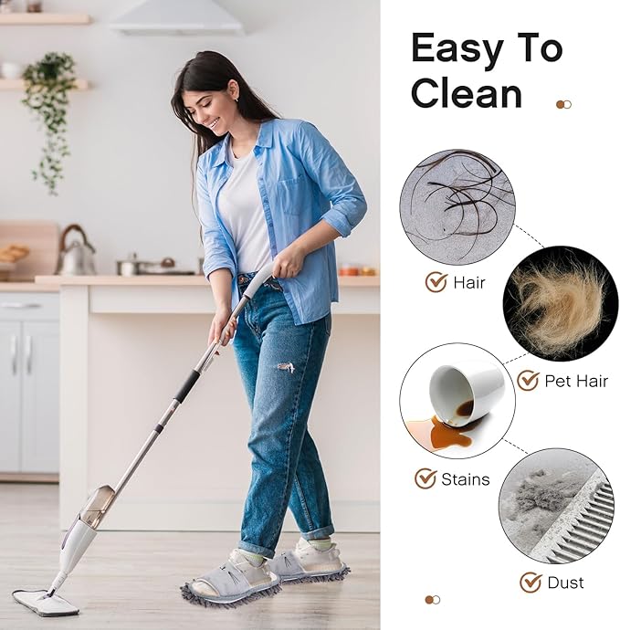 HooLing 2 Pairs Mop Slippers Microfiber Cleaning Dusting Unisex House Washable Mopping Slipper Household Tools for Wood Floor Dust Dirt Tool (Men's 7-9, Women's 8-10,Gray, Pink)