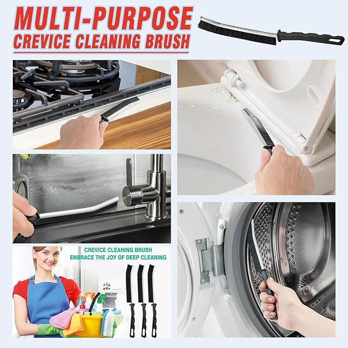 Crevice Cleaning Brush,6 Pieces Stainless Steel Bristle Brushes for Bathroom, Kitchen, Appliances,Corner,Gap Cleaning Brush