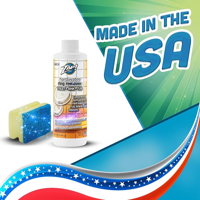 Toilet Bowl Stain Remover | Porcelain Sink, Tub & Bowl | Concentrated Formula Removes Hard Water Rings, Rust, Lime & Mineral Deposits | Septic Safe | Citrus Scent 9 oz