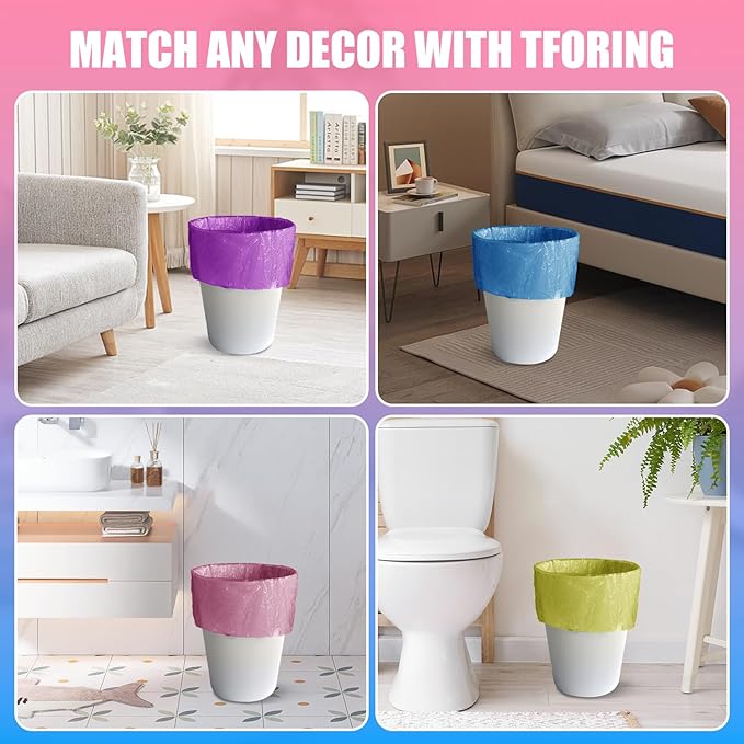 8 Gallon Trash Bags Colored - 150 Count Medium Garbage Bags Unscented, 30 Liter Thick Trash Can Liners, Plastic Wastebasket Liners for Home Kitchen Bathroom