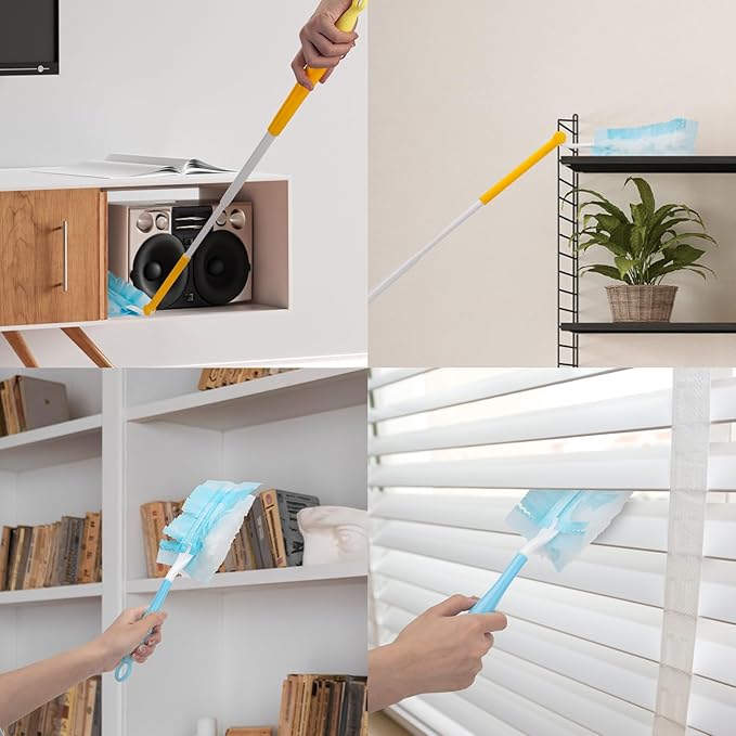 KeFanta Duster Refills for Swiffer Dusters, 180 Heavy Duty Multi Surface Refills & 1 Handle, Ceiling Fan Duster, Disposable Dusters for Cleaning (30 Count+1 Handle)