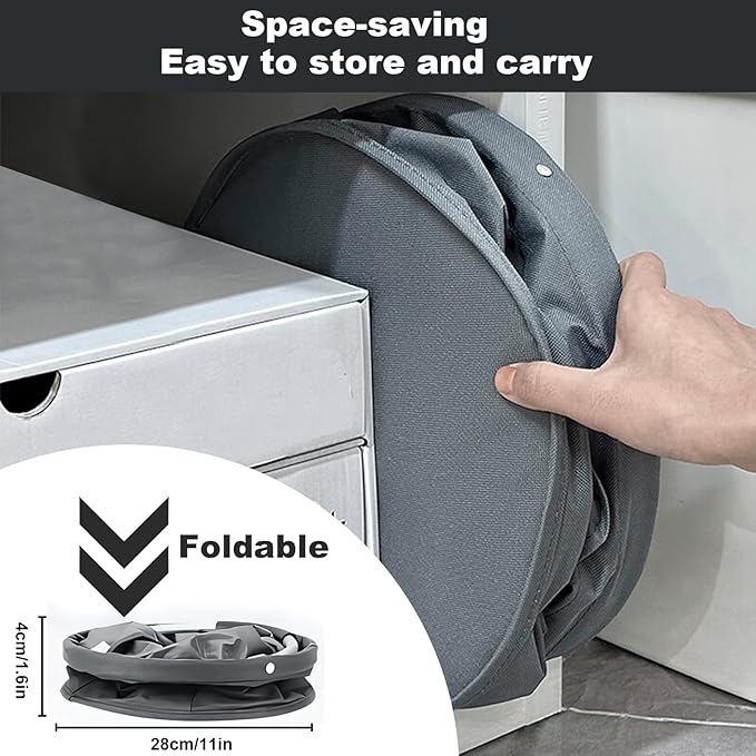 Cleaning Caddy with Handle, Cleaning Products Organiser, 17L Foldable Storage Basket, Cleaning Caddy Organiser, Portable Multi Cleaning Bucket Bag for Home, Garden (Dark Grey)