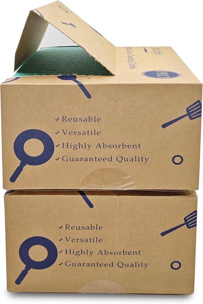 Heavy Duty Reusable Cleaning Cloths 100 Count Food Service Wipes Dishcloths Multi-use Towels(2Boxes)