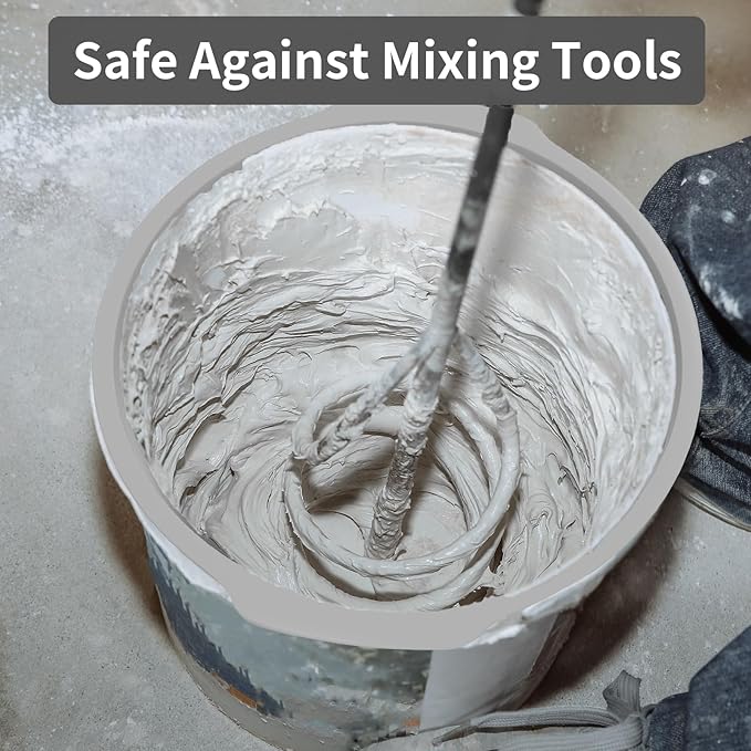 5 Gallon Silicone Bucket Liner - Reusable Measuring Mixing Liner for Concrete, Mortar, Grout, Paint - Food Grade Non-Stick with Measurement Marks - Easy to Clean & Durable (Gray)