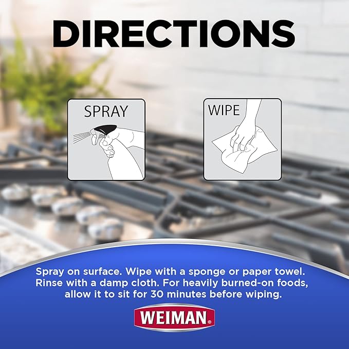 Weiman Gas Range Cleaner and Degreaser, Single, Lemon, 1 Count