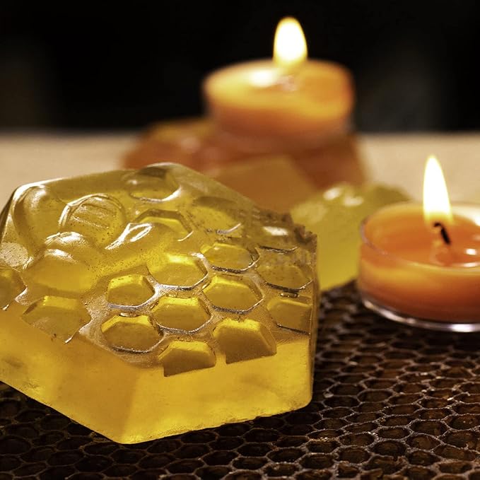 3 Pcs Honeycomb Soap Molds-Honeybee Silicone Molds for Soap,3D Bee Soap Molds for Homemade Soap Bath Bombs Shower Steamer Lotion Bars Chocolate Candy