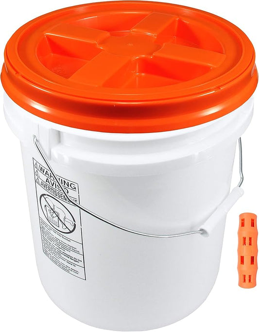 100 mil Extra Heavy Duty 20 Liter (5.28 Gallon) Bucket with Gamma Seal Lid (Orange)