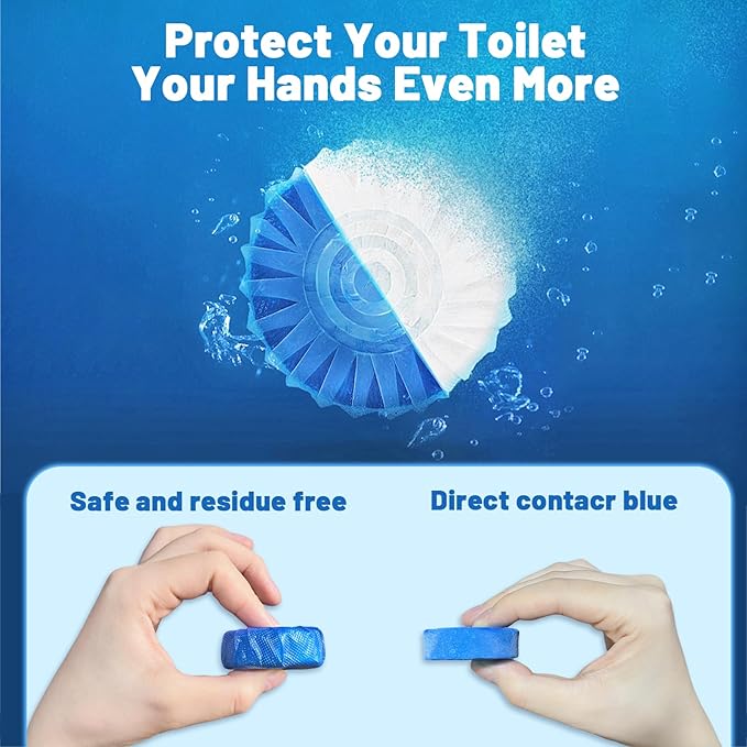 Bathroom Toilet Tank Cleaner, Toilet Cleaning Tablets Fast-Dissolving, Automatic Toilet Bowl Cleaner Tablets, Blue, 20 Count, Toilet Bowl Cleaner Tablet