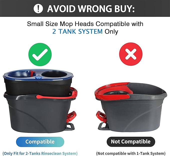 3 Pack Mop Replacement Heads for O-Ceda RinseClean Spin Mop, Microfiber Spin Mop Refills, Easy Cleaning Mop Head Replacement Refill