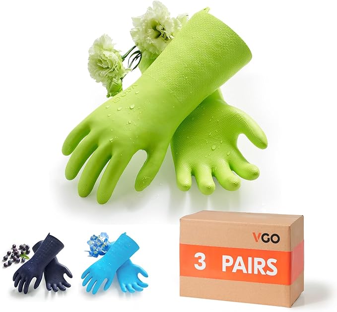 Vgo... Food Handling Gloves,Food Grade TPE,5X Durable for Meat Packing,Commercial Kitchens,Baking(TP1117)