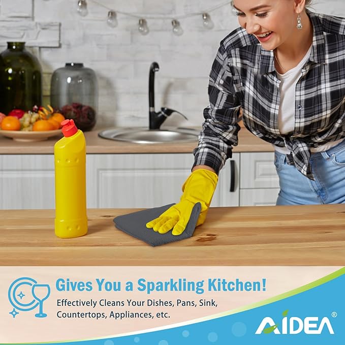 AIDEA Microfiber Cleaning Cloth Grey 24PK, Microfiber Towels for Cars, Premium Car Cloths, Dusting Cloth Lint Free Cleaning Rags for SUVs, House, Kitchen, Window, Workshops,11.5×11.5"