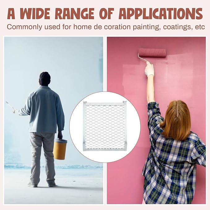 Landhoow 24 Pcs Paint Roller Grid for 2 Gallon Buckets, Paint Screen Strainer 4 Sided Metal Bucket Grid, Silver