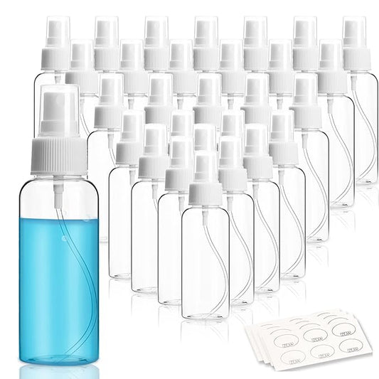 ZEJIA 40 Pack Small Spray Bottle, 2.7oz/80ml Travel Spray Bottle, Empty Fine Mist Spray Bottles, Refillable Mini Spray Bottles with Labels