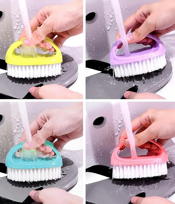 4 Pcs Scrubbing Brushes for Cleaning, Laundry Brush Shoe Brush Household Cleaning Brush Kitchen Bathroom Sink Floor Bathtub Multi-Purpose Cleaning Brush (Red, Purple, Green, Blue)