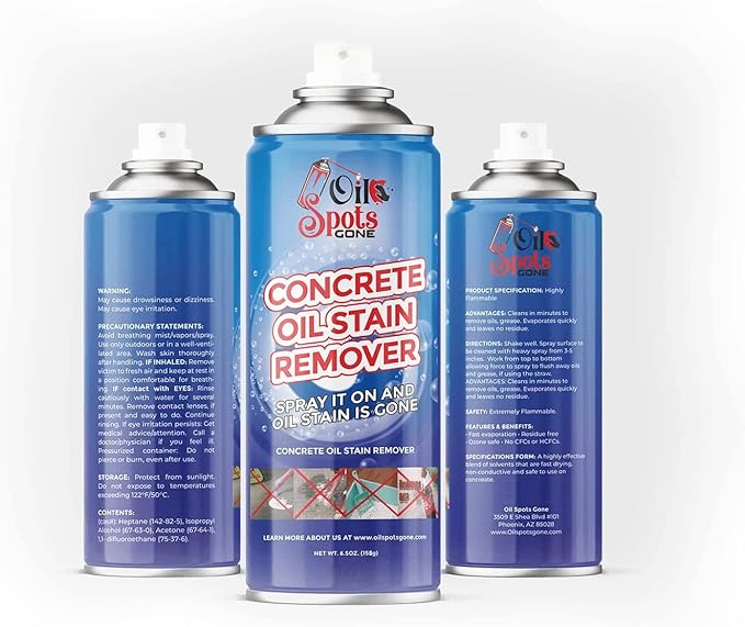 Oil Spots Gone - Concrete Cleaner & Oil Stain Remover - Oil Eater Degreaser, Driveway Cleaner for Automotive oil Stains on Concrete, Pavers, and Stone Surfaces. Spray and Restore Stain Remover