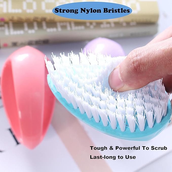2 Pack Scrubbing Brushes for Cleaning, Heavy Duty Scrub Brush Nylon Stiff Bristles,Scrubber Cleaner Brush for Bathroom,Showe,Sink,Kitchen,Bathtub,Floor,Multi-Purpose Cleaning Brush -Small Size