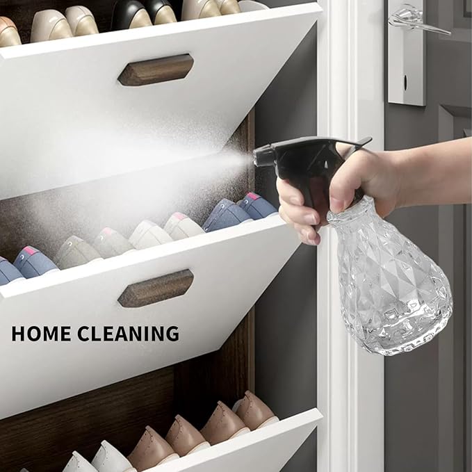 2 Pcs Spray Bottles, 500 ml/17 oz Empty Water Spray Bottles, Plastic Reusable Adjustable Mist Sprayer Squirt Bottles Containers Refillable for Cleaning Solutions, Gardening, Plants (Clear)