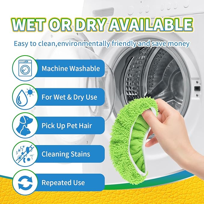 2 Pack X-Large Reusable 100% Coral Fleece Mop Pads Compatible with Swiffer XL（17'' x 5''）, Washable Pads for Surface/Hardwood Floor Cleaning (Mop is Not Included)