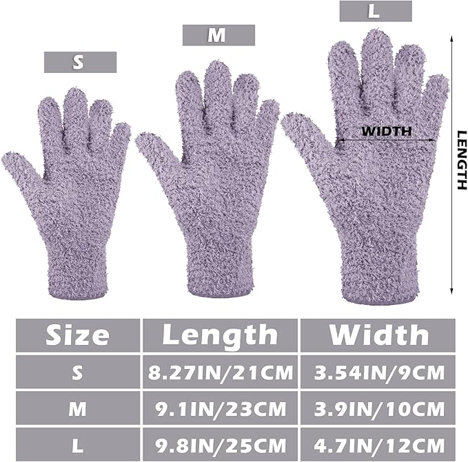 Patelai 3 Pairs Microfiber Plant Dusting Gloves Leaf Cleaning Gloves for Indoor Plants, Blinds, Furniture, House(Small,Pink, Nude, Light Purple)