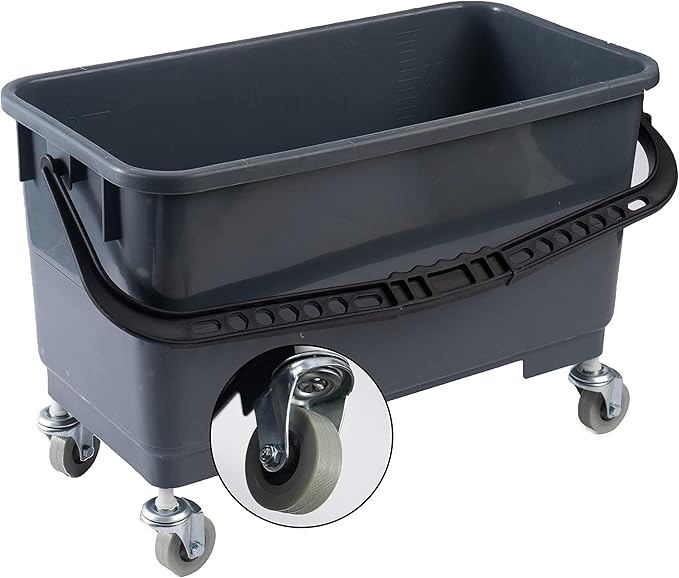 Matthew Cleaning Microfiber Finish Bucket with Sieve,Press Wring Mop Bucket for Microfiber Flat Mops, Mop Bucket with Non-Marking Casters Wheels Gary